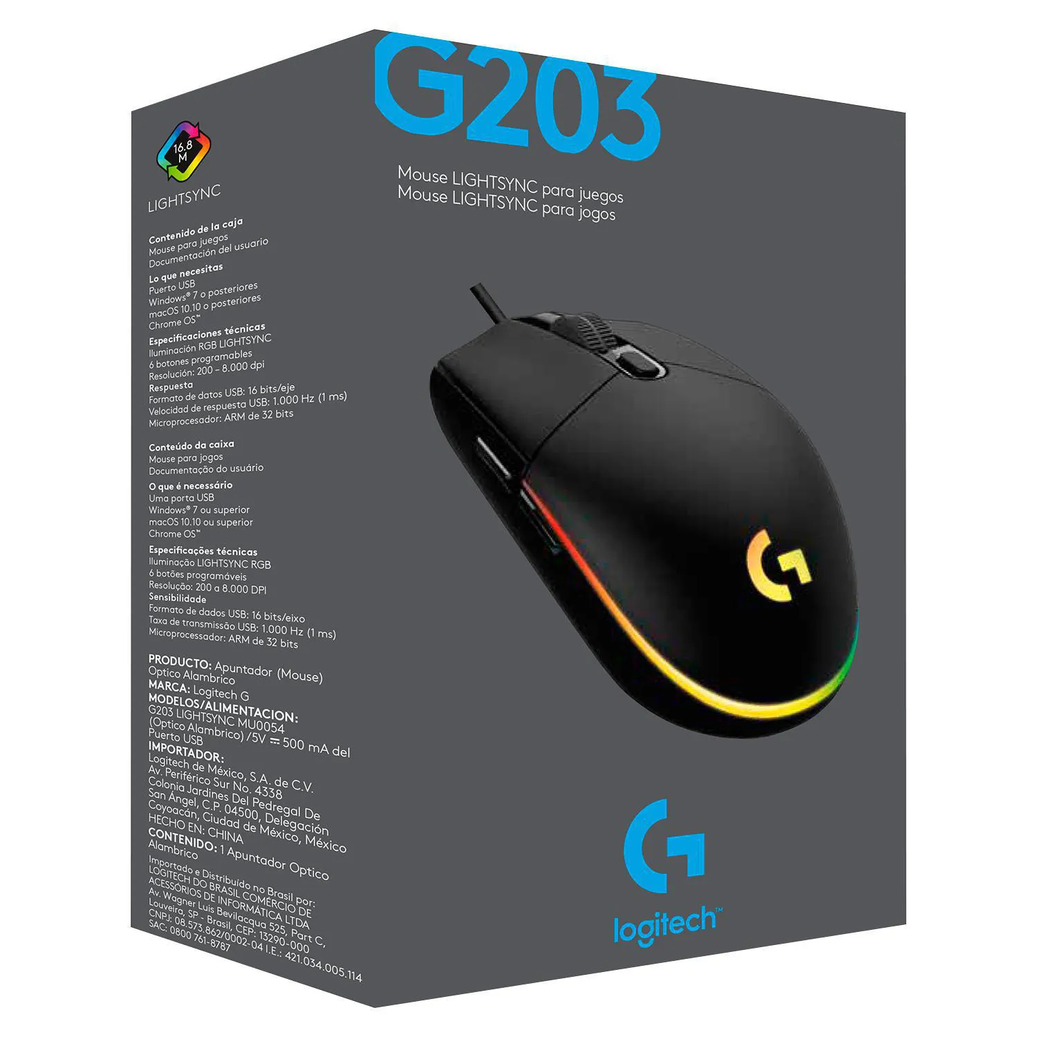 mouse gamer logitech g203